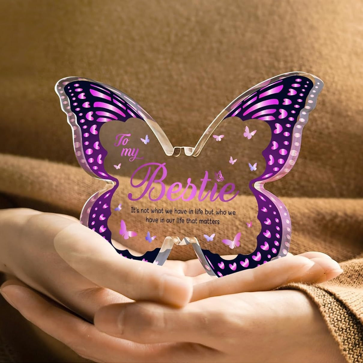 Purple Butterfly Transparent Acrylic Mother's Day Birthday Gift Home Decoration