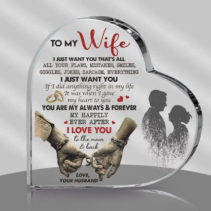1pc acrylic heart shaped plaque, husband to wife 9~13days