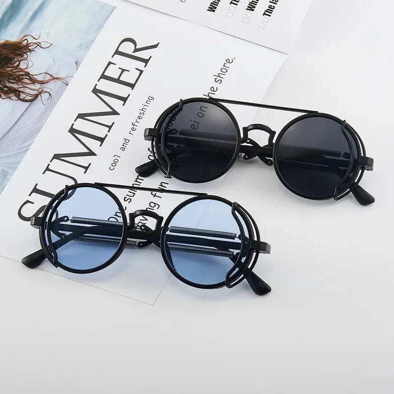 Steampunk Sunglasses UV400 Round Frame 10~13days