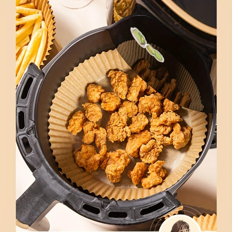 Air Fryer Paper Liners Disposable Oil-Proof Waterproof Baking Paper Round Square And Rectangle Parchment Kitchen Party Supplies 5~12days