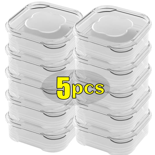 5/1Pcs Food Storage Containers With Lid Mini Transparent Fridge Meat Vegetable Fresh-Keeping Organizer Box For Kitchen Storage 9~13days