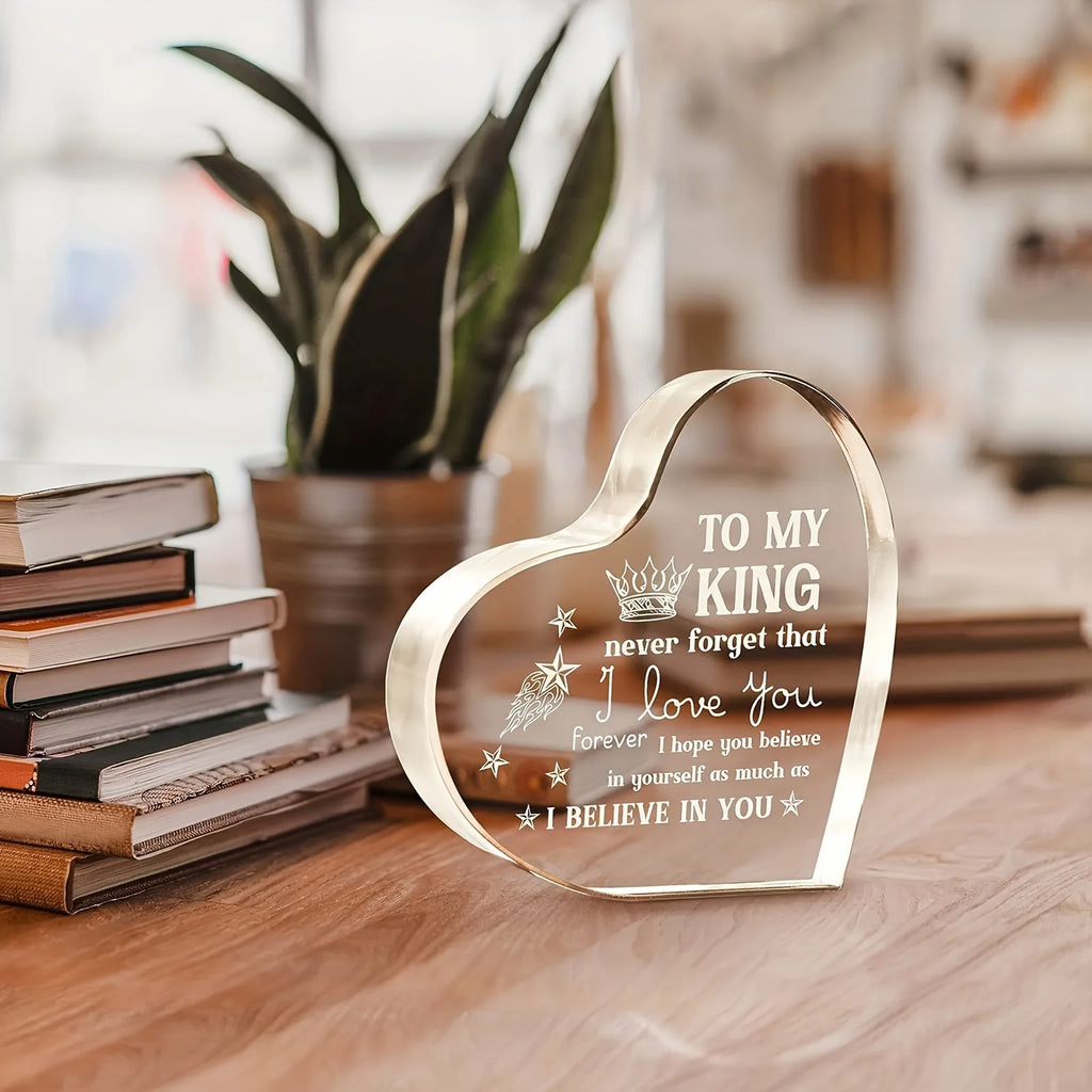 Unique Acrylic Heartfelt Gift - Personalized Romantic I Love You Message - Perfect For Boyfriend, Husband 8~11days