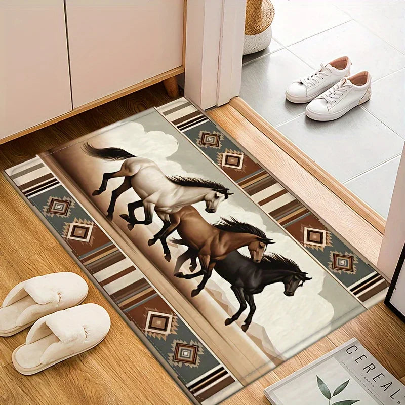 Animal Horse Pattern Carpet Non-Slip Washable Home Large Decor Rug 9~13days