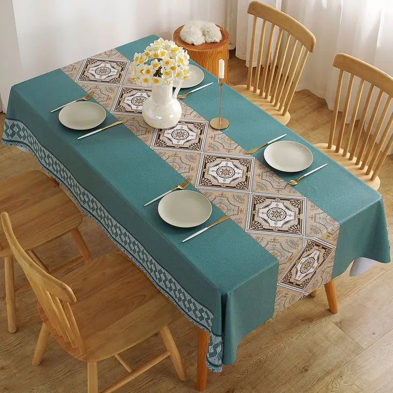 Modern Concise Style Pattern Waterproof Rectangular Polyester Tablecloth 9~13days