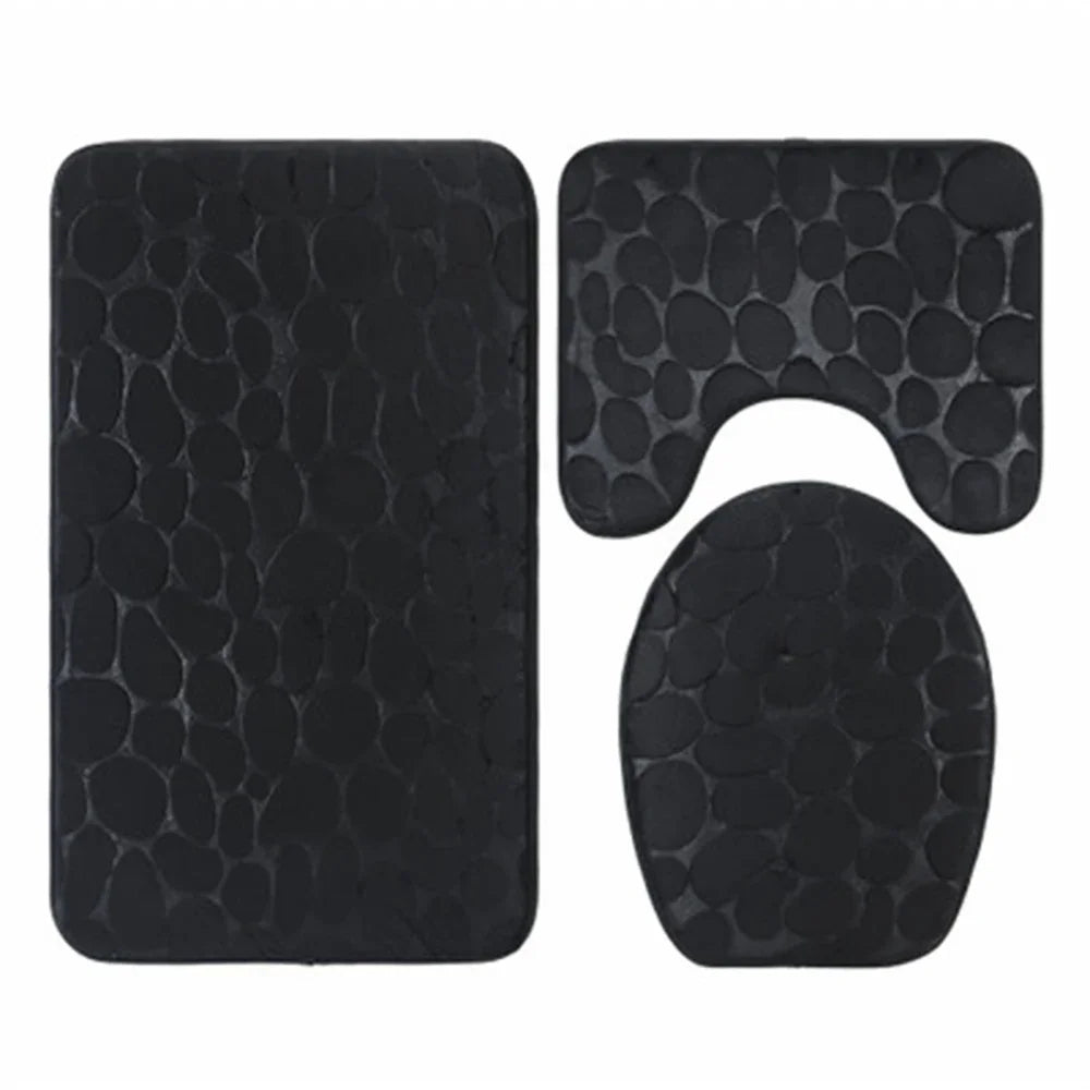 Set of 3 Bathroom Bath  Cobblestone Mat Set Cobblestone 9~13days