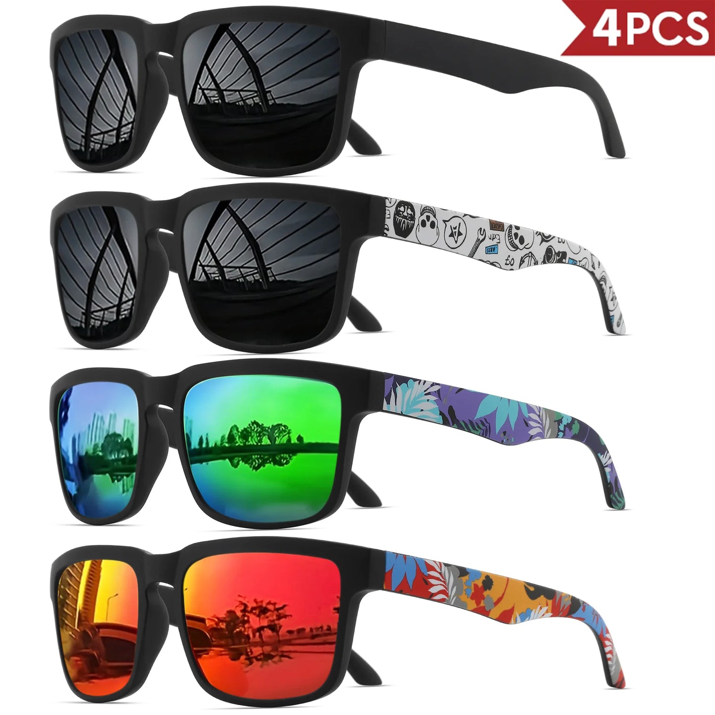 4PCS Square Sports Sunglasses 9~13days