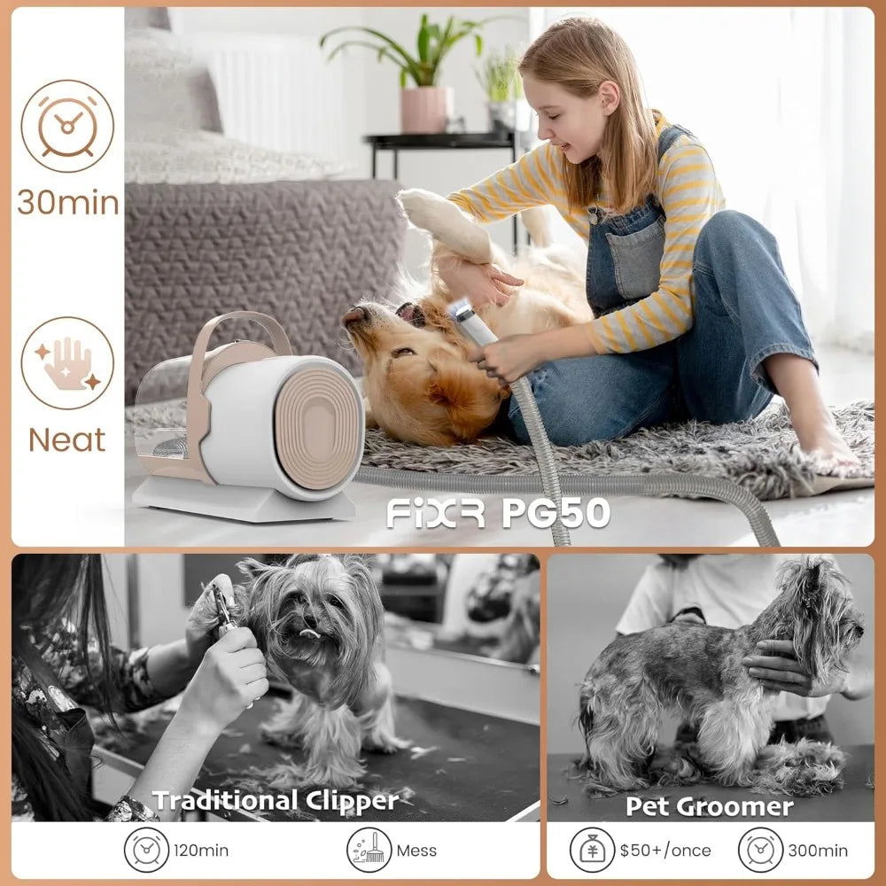 Dog Grooming Vacuum & Dog Hair Vacuum, 11000Pa Suction Power Dog Vacuum for Shedding Grooming, Pet Vacuum Grooming Kit