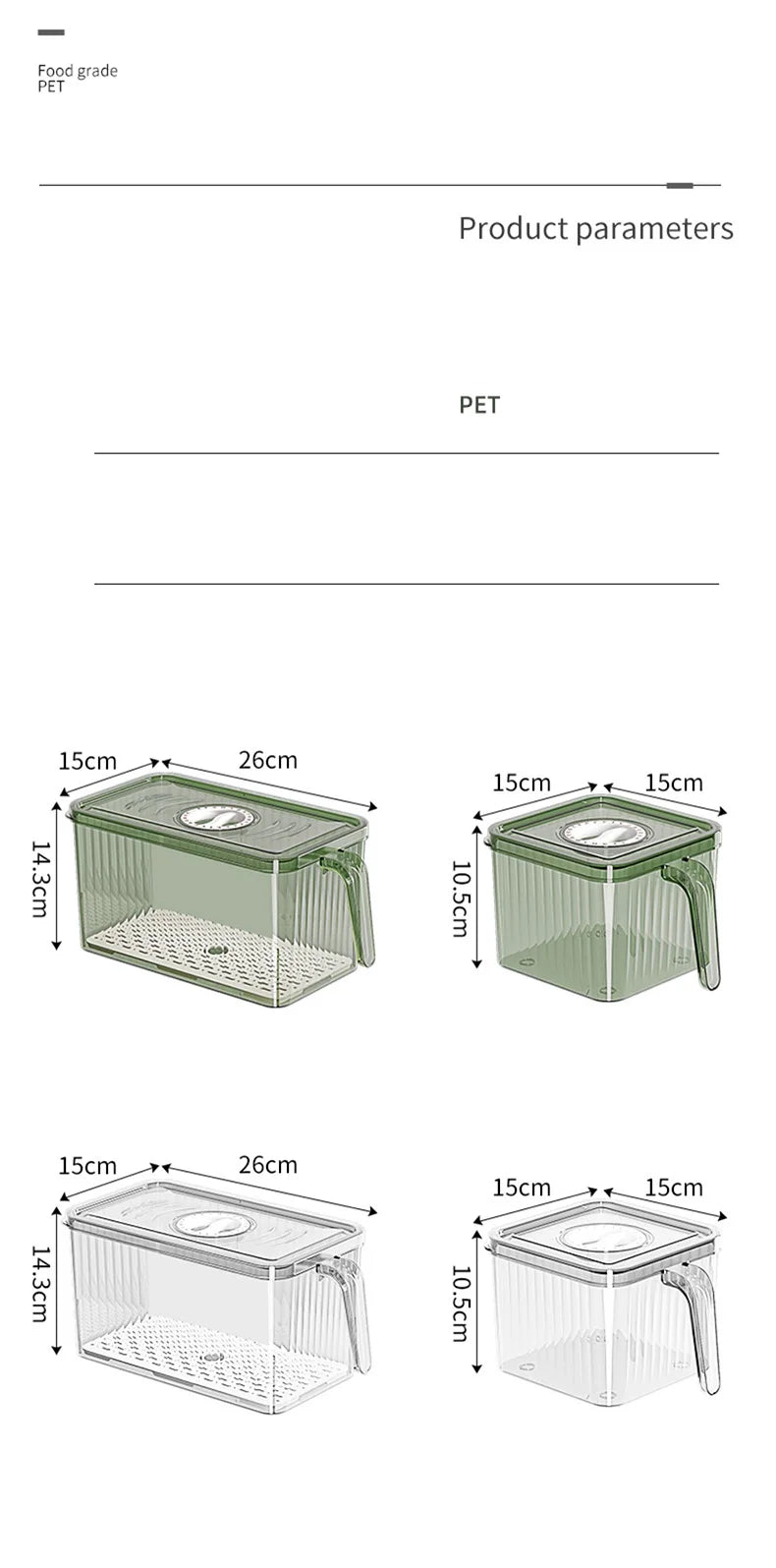 GIANXI Refrigerator Storage Box Food-grade Kitchen Special Storage Box Food Fruit And Vegetable Fresh-keeping Box 9~13days