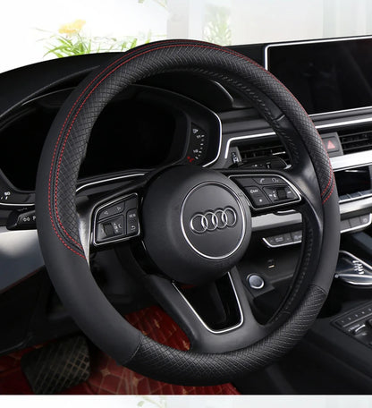 Autocovers Anti-Slip Leather Steering wheel Cover Truck Steering Wheel Protective Cover Fashion Style 40cm 45cm 8~17days