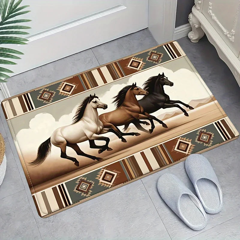 Animal Horse Pattern Carpet Non-Slip Washable Home Large Decor Rug 9~13days