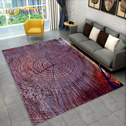 3D Wood Grain Retro Area Rug Large, Non-slip Floor Mat 7~16days