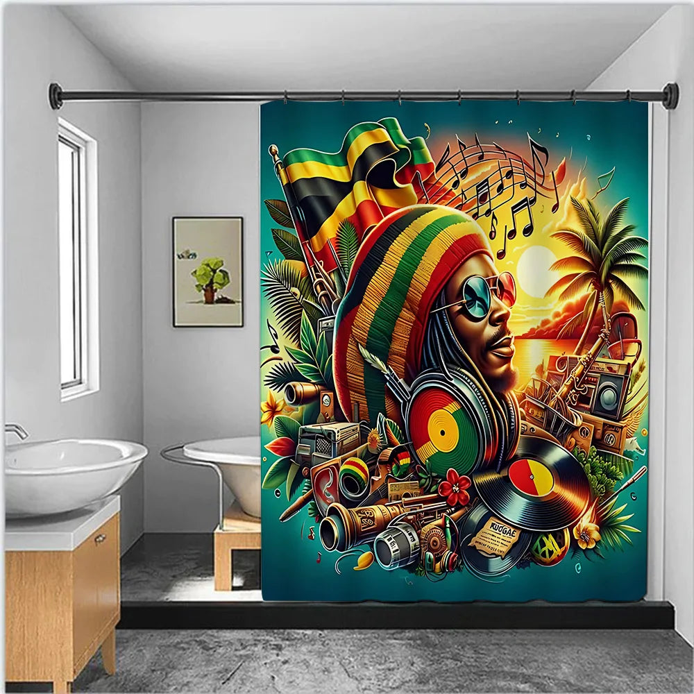 Shower Rapper Bob Marleys Curtain 7~10days