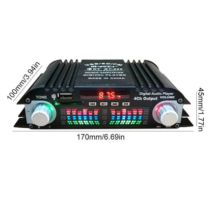 1600W Peak Power HiFi Sound Amplifier Digital 4 Channel Audio Amplifier Bluetooth Karaoke Player FM Radio Support Remote Control 7~10days