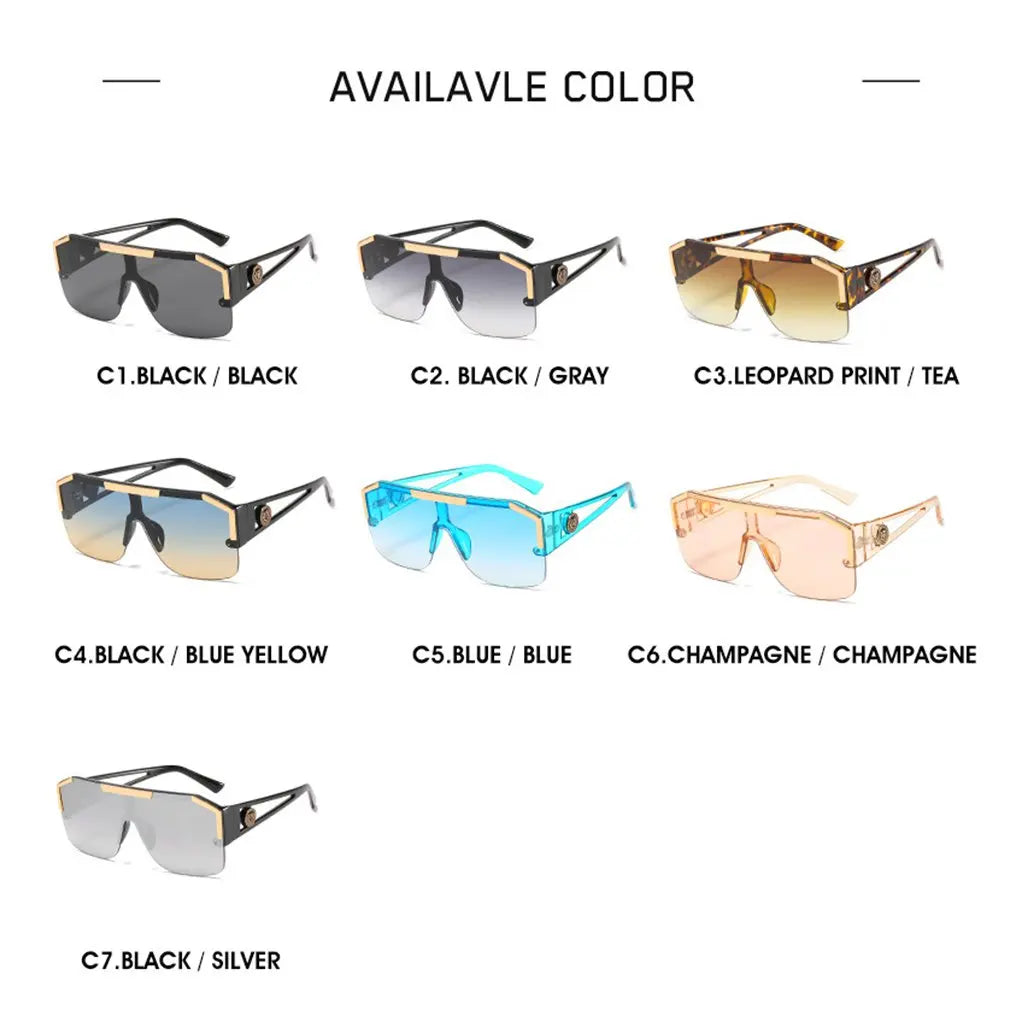 Luxury Big Square Sunglasses Women Female Oversized Black Shades UV400 7~11days