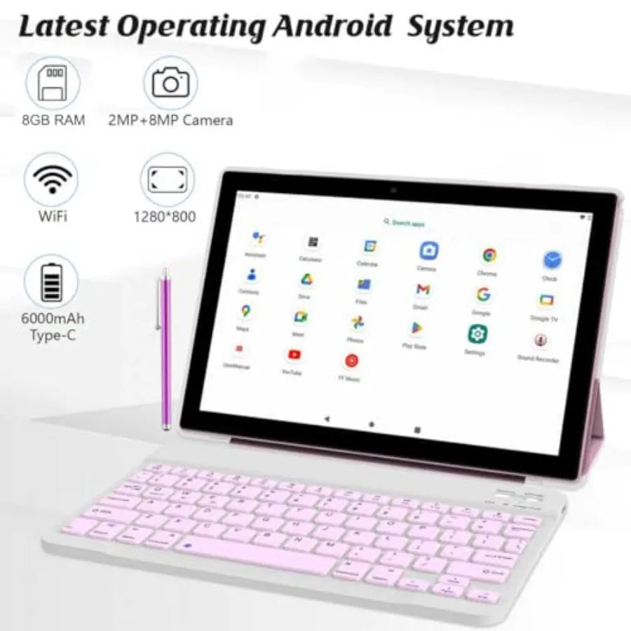 Tablet for office use aluminum alloy body silver color 2-in-1 detachable keyboard and stylus included 3~8days