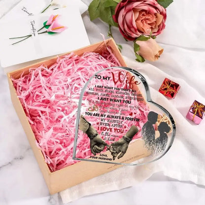 1pc acrylic heart shaped plaque, husband to wife 9~13days