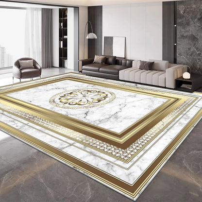 European Luxury Large Living Room Carpet Golden Fashion Decoration Home Sofa Side Floor Mats Non-slip Washable Rugs for Bedroom 7~16days