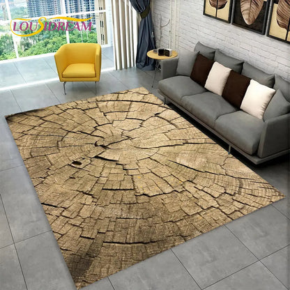 3D Wood Grain Retro Area Rug Large, Non-slip Floor Mat 7~16days