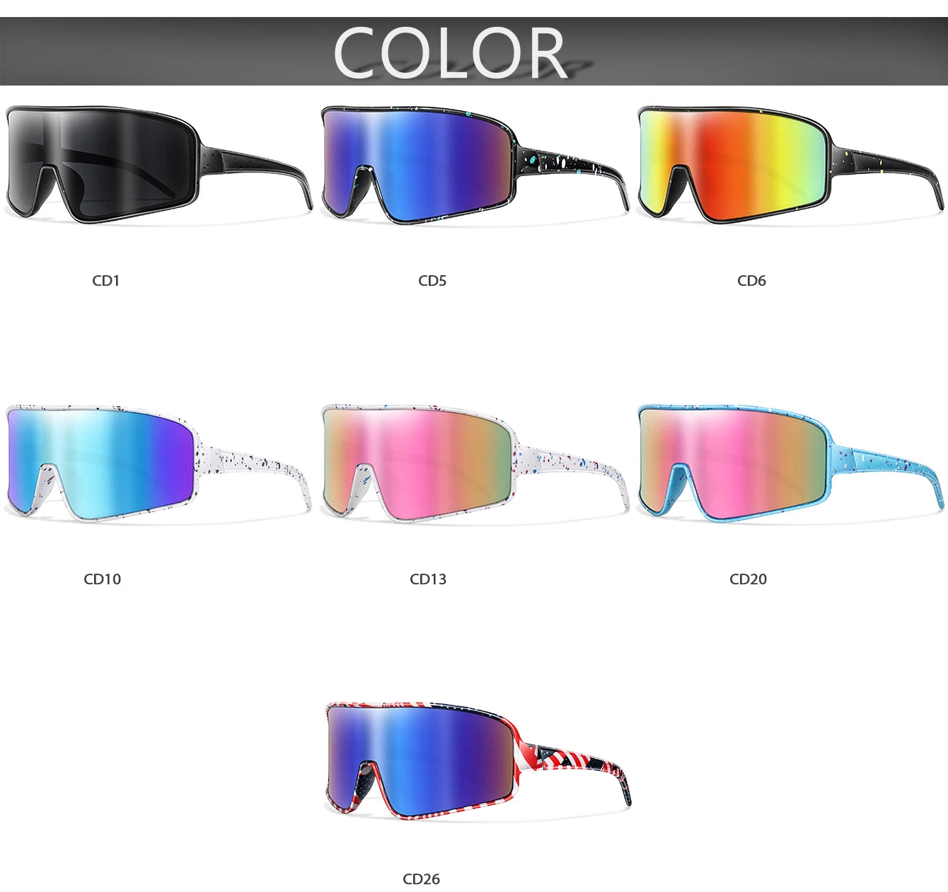 New Style Outdoor Sports Sunglasses Oversize Windproof Goggles for Men And Women Cycling Bicycle Road Hiking Camping 10~13days