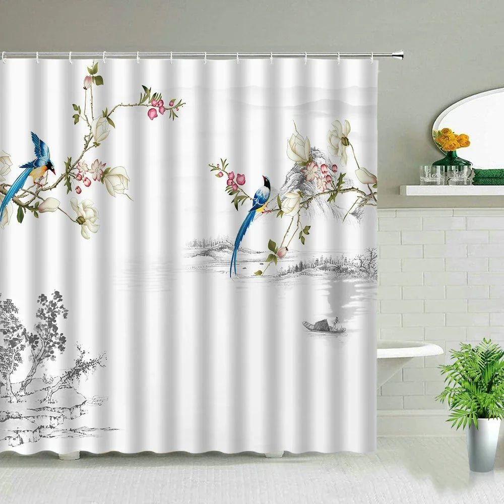 Chinese Style Shower Curtain Bathroom 7~10days