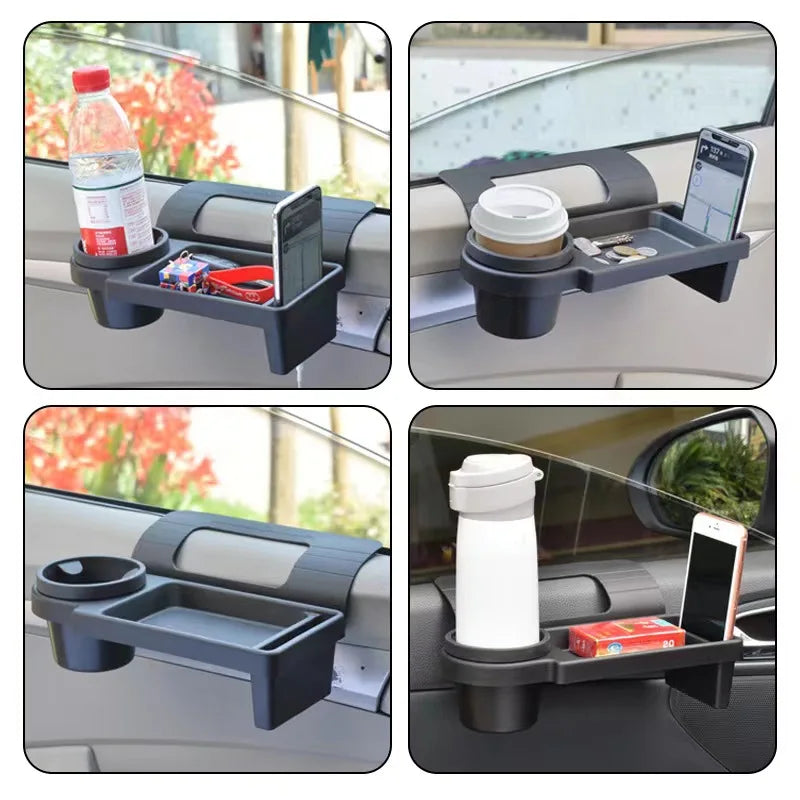 1pc Multifunctional Car Organizer Box With Cup Holder Drink Holder Side Door Window Phone Slot Hanging Storage Rack For Vehicle 7~10days