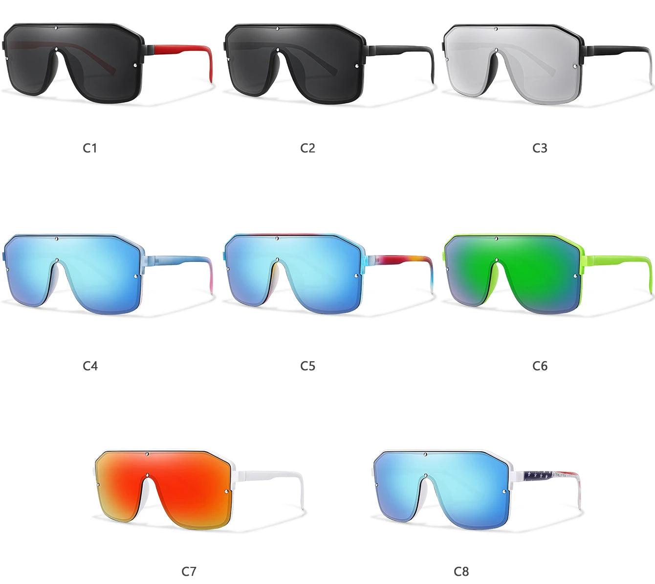 Square Big Frame Sunglasses Men/Women 10~13days