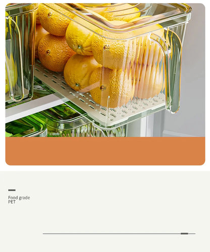 GIANXI Refrigerator Storage Box Food-grade Kitchen Special Storage Box Food Fruit And Vegetable Fresh-keeping Box 9~13days