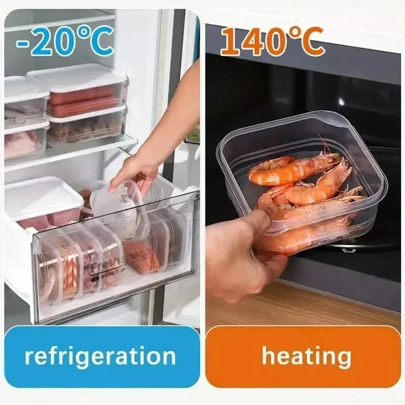 5/1Pcs Food Storage Containers With Lid Mini Transparent Fridge Meat Vegetable Fresh-Keeping Organizer Box For Kitchen Storage 9~13days