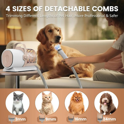 Dog Grooming Vacuum & Dog Hair Vacuum, 11000Pa Suction Power Dog Vacuum for Shedding Grooming, Pet Vacuum Grooming Kit