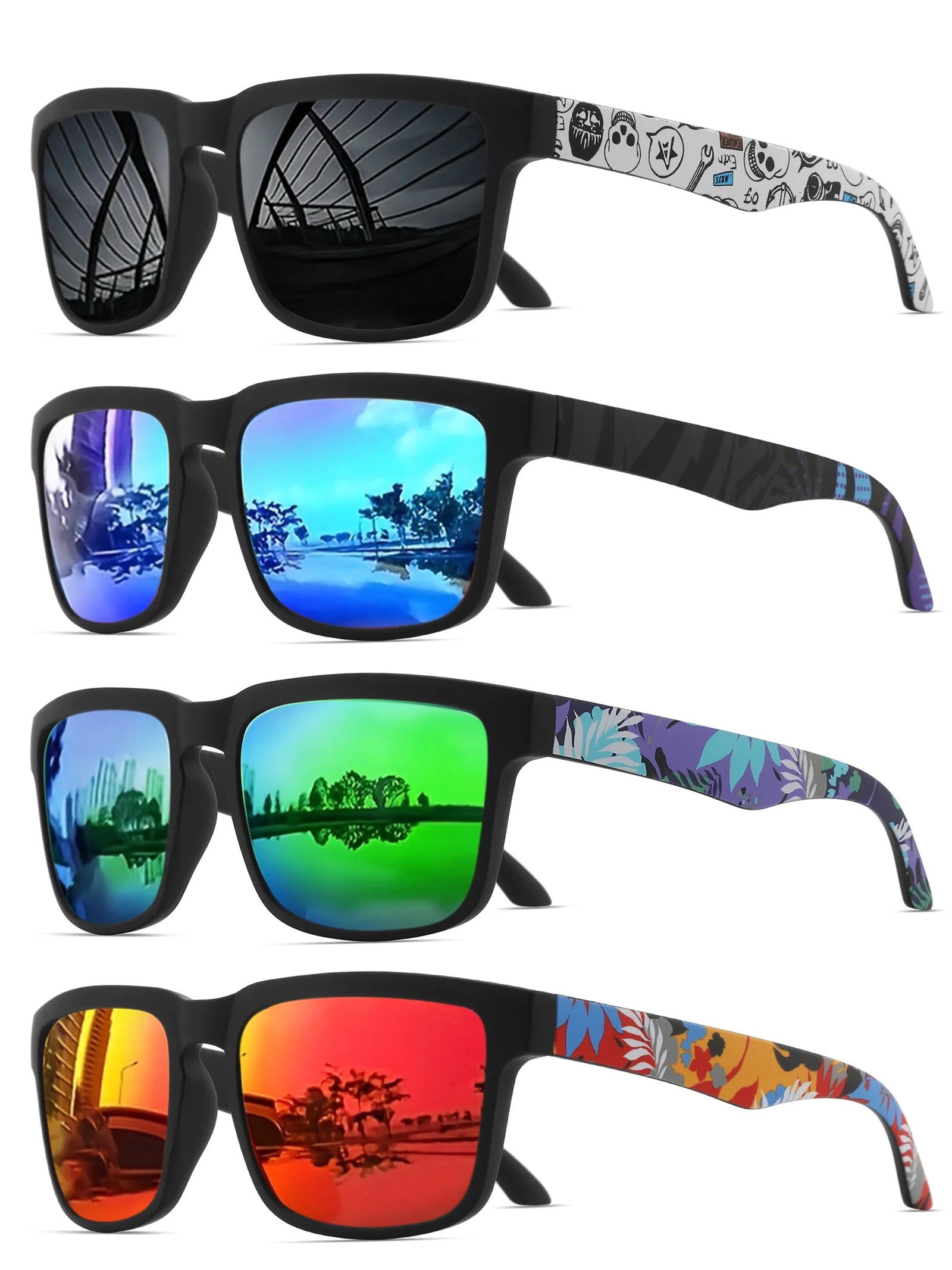 4PCS Square Sports Sunglasses 9~13days
