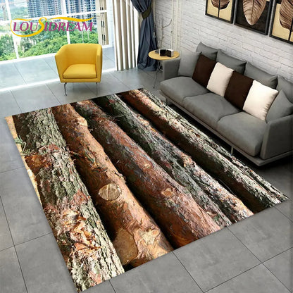 3D Wood Grain Retro Area Rug Large, Non-slip Floor Mat 7~16days