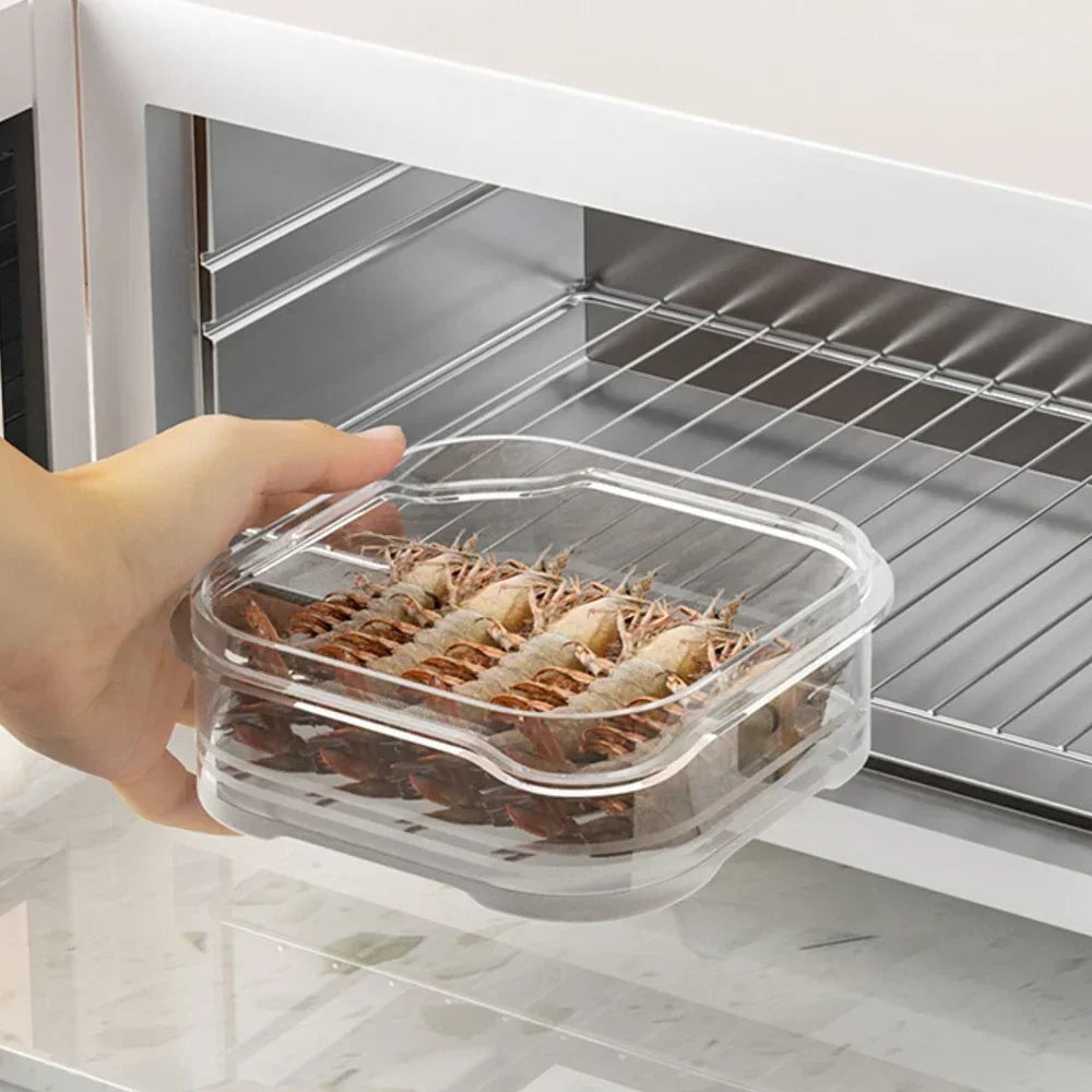 5/1Pcs Food Storage Containers With Lid Mini Transparent Fridge Meat Vegetable Fresh-Keeping Organizer Box For Kitchen Storage 9~13days