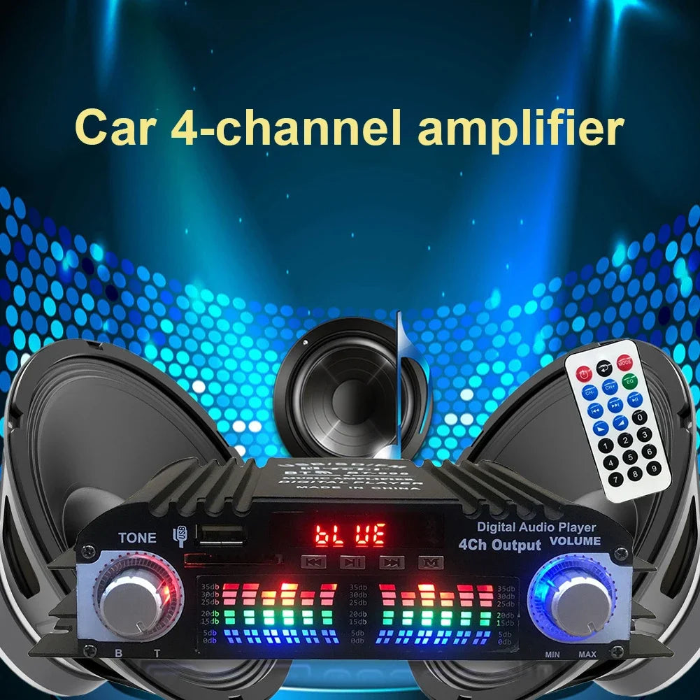 1600W Peak Power HiFi Sound Amplifier Digital 4 Channel Audio Amplifier Bluetooth Karaoke Player FM Radio Support Remote Control 7~10days