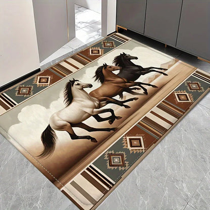 Animal Horse Pattern Carpet Non-Slip Washable Home Large Decor Rug 9~13days