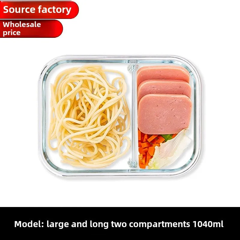 Glass Lunch Box Sealed Fresh-Keeping Box with Lid Portable Student Picnic Box Microwave-Heated Special Food Container Bento Box 5~9days