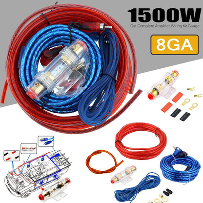 1500W Car Audio Speakers Wiring Kit 8GA 60AMP Subwoofer Power Amplifier AMP Wiring Fuse Holder Wire Cable for Car Modification 7~10days