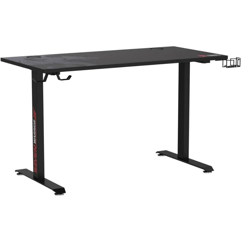 Gaming Desk 55’’, T-Shaped Carbon Fiber Surface Computer Desk with Full Mouse Pad, Gamer Desk with Headphone Hook, USB Rack 2~8days