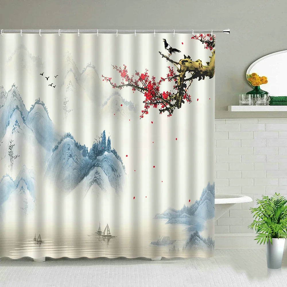 Chinese Style Shower Curtain Bathroom 7~10days