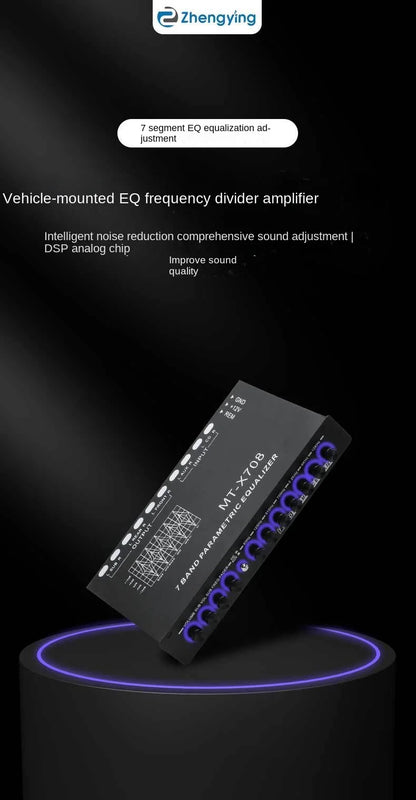 EQ7 Band Equalizer Car Audio 12V with CD AUX Input Select Switch Car Audio EQ Tuning Crossover Amplifier Parametric Equalizer EQ 7~10days