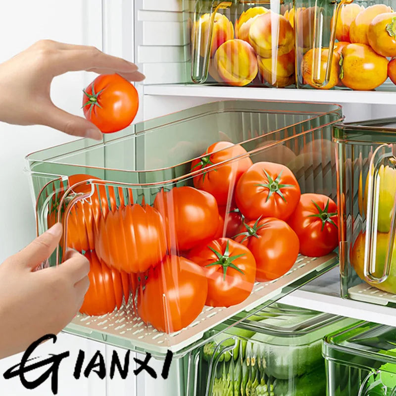 GIANXI Refrigerator Storage Box Food-grade Kitchen Special Storage Box Food Fruit And Vegetable Fresh-keeping Box 9~13days