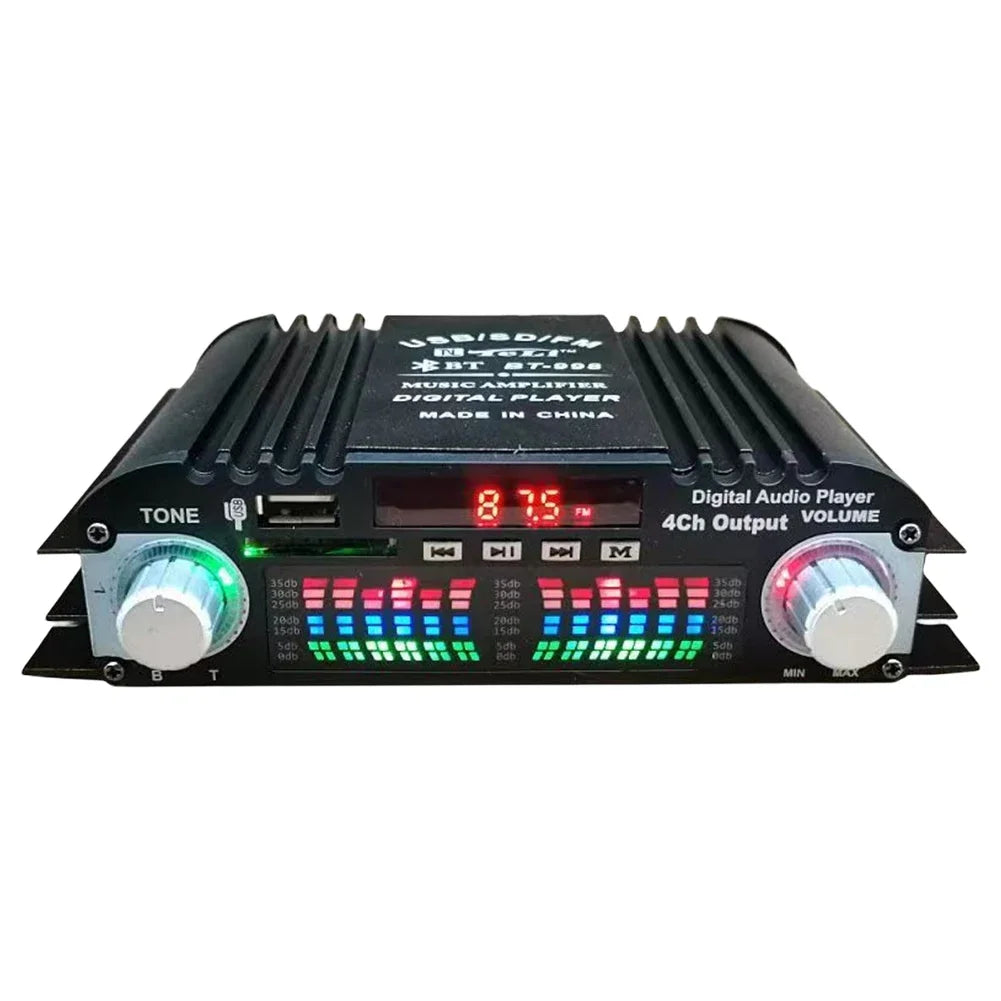 1600W Peak Power HiFi Sound Amplifier Digital 4 Channel Audio Amplifier Bluetooth Karaoke Player FM Radio Support Remote Control 7~10days