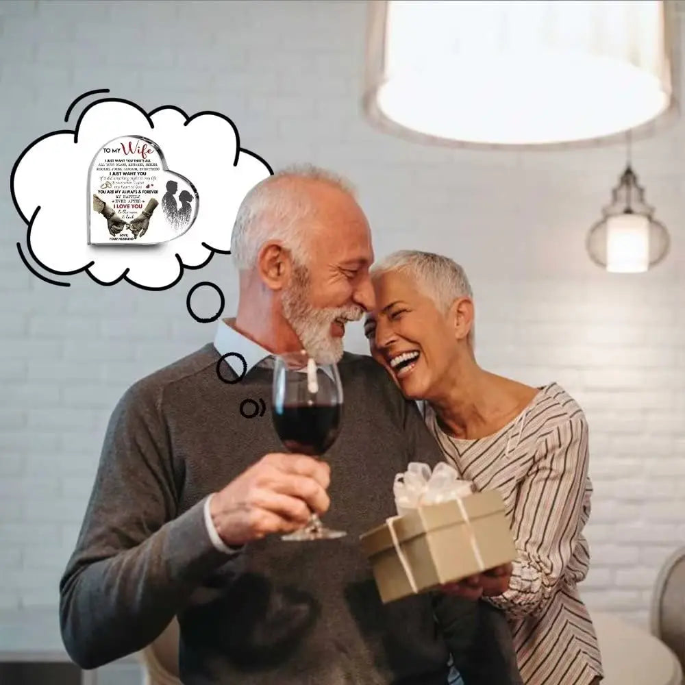 1pc acrylic heart shaped plaque, husband to wife 9~13days