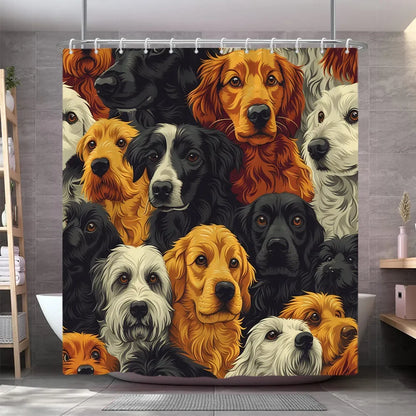 Funny Dog Shower Curtain 7~10days