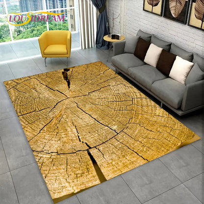 3D Wood Grain Retro Area Rug Large, Non-slip Floor Mat 7~16days