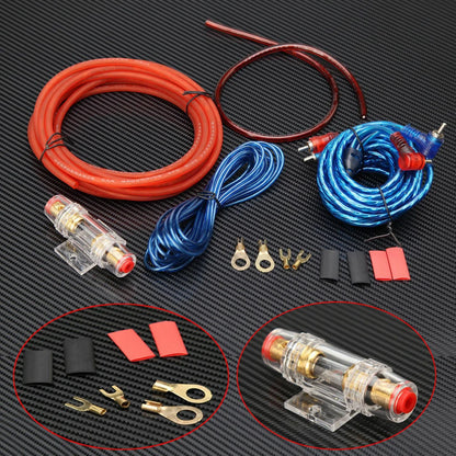 1500W Car Audio Speakers Wiring Kit 8GA 60AMP Subwoofer Power Amplifier AMP Wiring Fuse Holder Wire Cable for Car Modification 7~10days