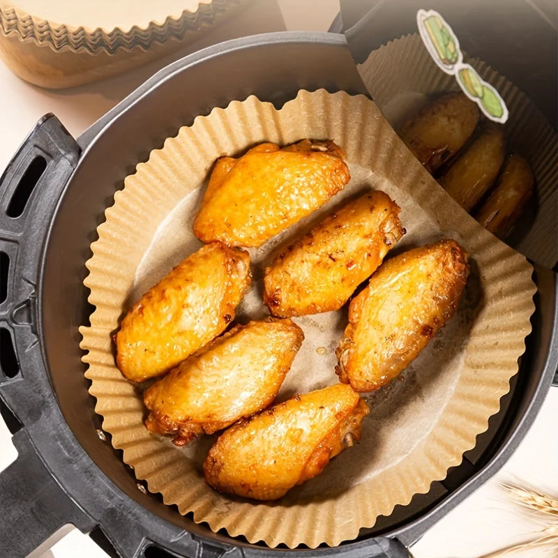Air Fryer Paper Liners Disposable Oil-Proof Waterproof Baking Paper Round Square And Rectangle Parchment Kitchen Party Supplies 5~12days