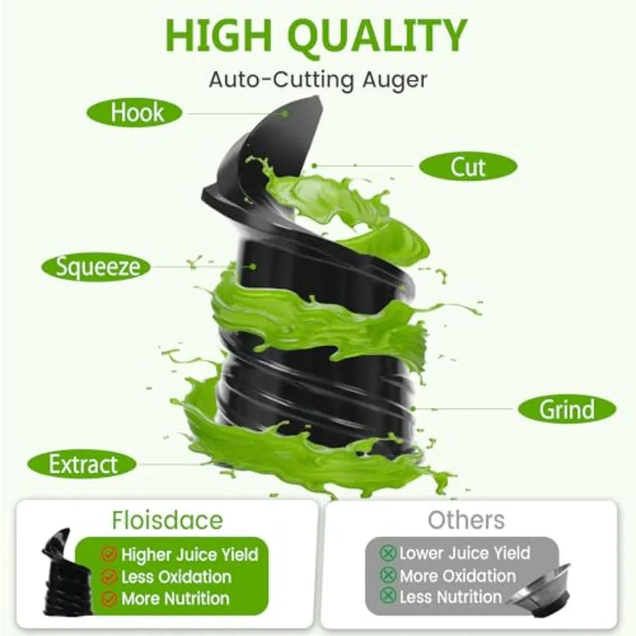 Cold Press Juicer 6.5 Extra Large Feed Chute 3~10days