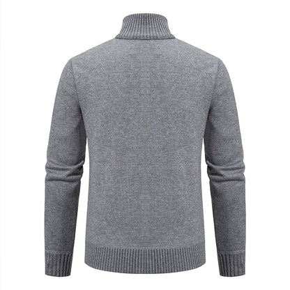 Men's autumn and winter warm trend line stand collar knitted cardigan sweater coat 11~15days