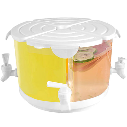 Juice Dispenser 1.37 Gallons Large Capacity 360° Rotatable Drinks Dispenser With Lid Leakproof Removable 4-Grid Juice Dispenser 9~13days