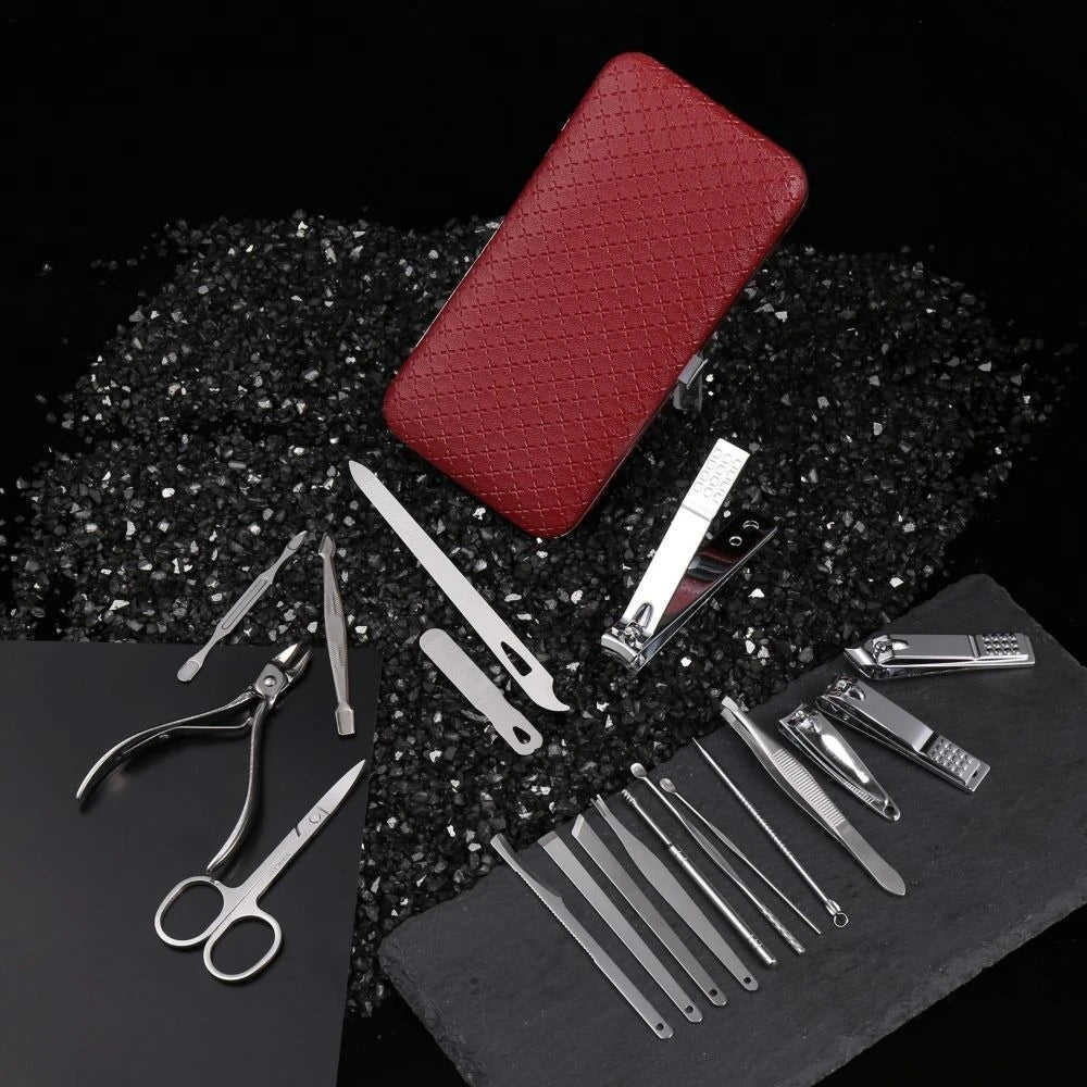 19pcs Nail Clippers Set Nail Clippers Pedicure Tool Ear Scooper Nail Furrow Clippers Beveled Pedicure Knife 5~8days